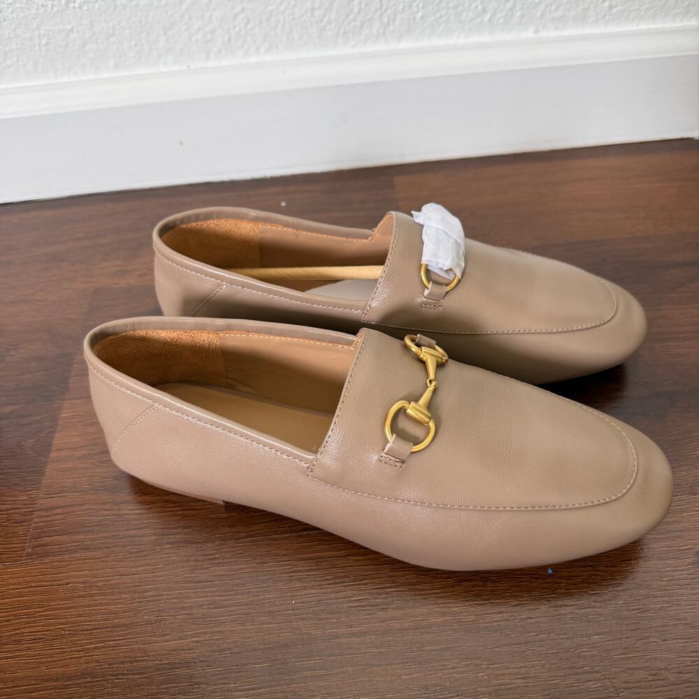 Quince Beige Loafers with Gold Horsebit
